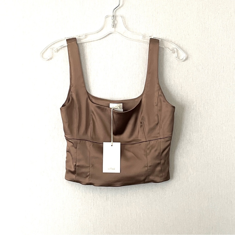 Aritzia Wilfred Shine Bustier in Deep Taupe
